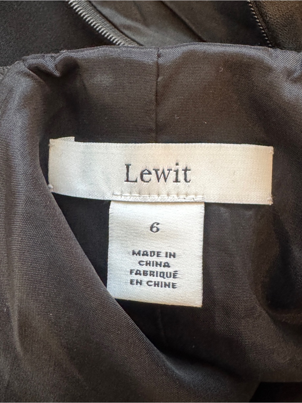 Lewit Black Wool Corset Back Sheath Dress Size 6 Square Neck Midi Slit - Picture 4 of 5